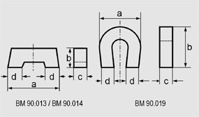 Zeichnung Kleine Hufeisenmagnete aus AlNiCo 500
