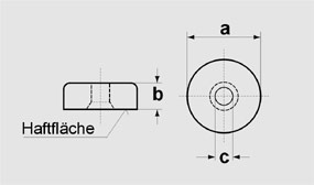 Zeichnung Flachtopfmagnete aus AlNiCo 500