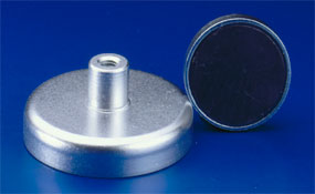 Magnetflachgreifer mit Gewindebuchse aus Hartferrit (Edelstahlgehäuse)