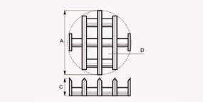 Zeichnung - Permanent-Magnetgitter, rund - AlNiCo-Ausführung