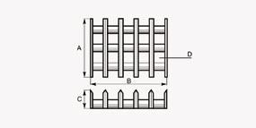 Zeichnung - Permanent-Magnetgitter, rechteckig - AlNiCo-Ausführung