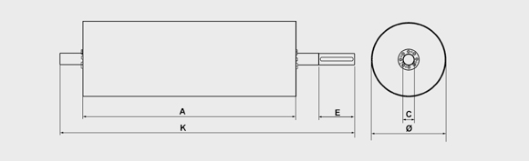 Zeichnung - Permanent-Kopfwalzenmagnete
