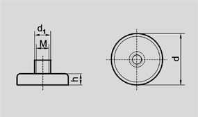 Zeichnung - Magnetflachgreifer mit Haken aus Neodym