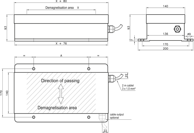Zeichnung Platten-Entmagnetisierungsgeräte